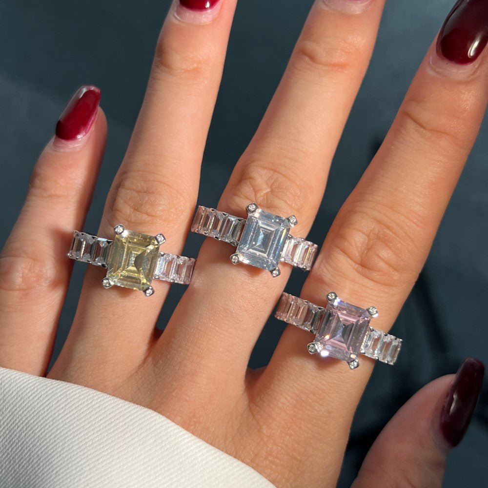 Light Luxury S925 Sterling Silver Zircon Ring for Women